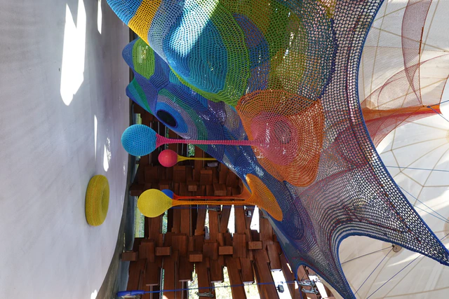 Sculptures and installations at the Hakone Open Air Museum.